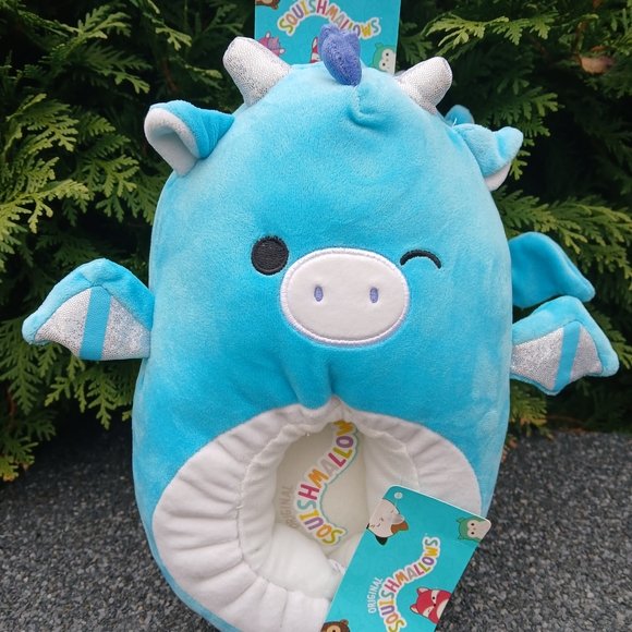 Original Squishmallows Tatiana The Blue Dragon Unisex Slipper Kid's Size 4-5 New - Picture 1 of 5